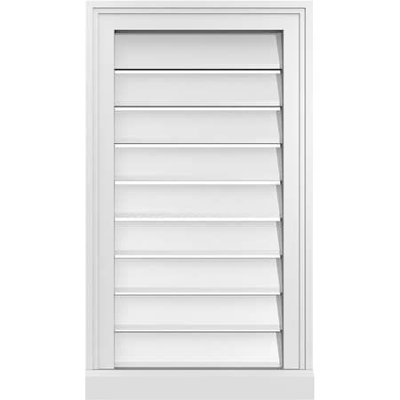 Ekena Millwork Vertical Surface Mount PVC Gable Vent: Functional, w/ 2"W x 2"P Brickmould Sill Frame, 16"W x 28"H GVPVE16X2803SF